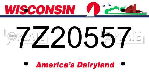 7Z20557 Wisconsin License Plate