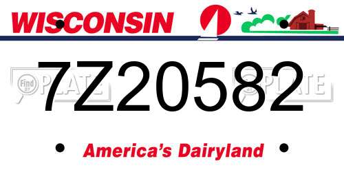 7Z20582 Wisconsin License Plate
