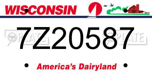 7Z20587 Wisconsin License Plate