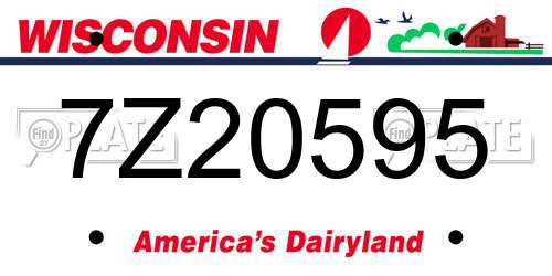 7Z20595 Wisconsin License Plate