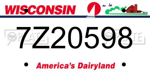 7Z20598 Wisconsin License Plate
