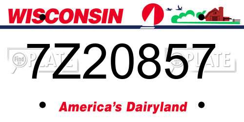 7Z20857 Wisconsin License Plate