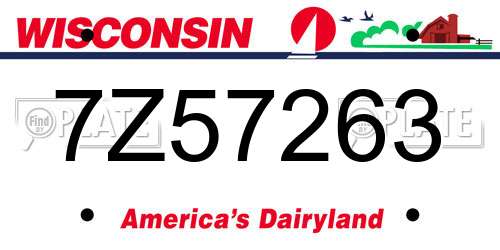 7Z57263 Wisconsin License Plate