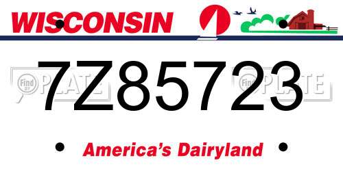 7Z85723 Wisconsin License Plate