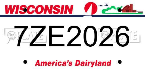 7ZE2026 Wisconsin License Plate