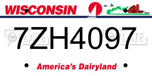 7ZH4097 Wisconsin License Plate