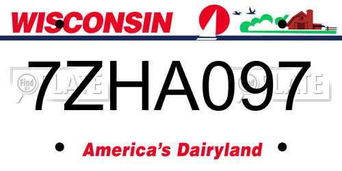 7ZHA097 Wisconsin License Plate