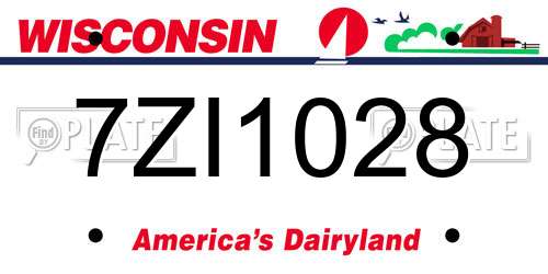 7ZI1028 Wisconsin License Plate