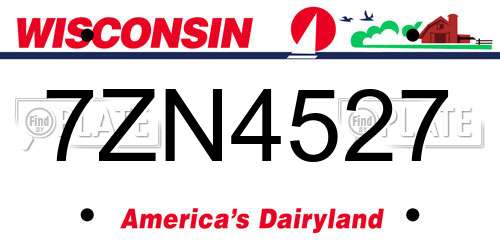 7ZN4527 Wisconsin License Plate