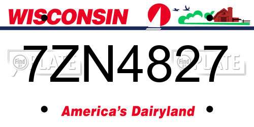 7ZN4827 Wisconsin License Plate