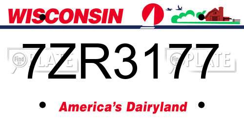 7ZR3177 Wisconsin License Plate