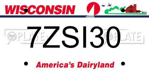 7ZSI30 Wisconsin License Plate