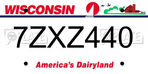 7ZXZ440 Wisconsin License Plate