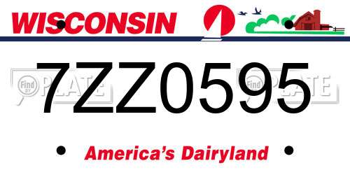 7ZZ0595 Wisconsin License Plate