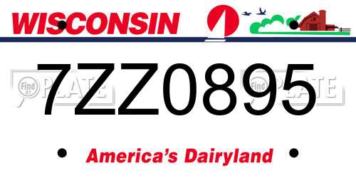 7ZZ0895 Wisconsin License Plate