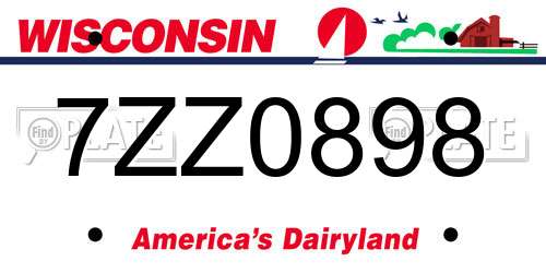 7ZZ0898 Wisconsin License Plate