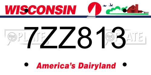 7ZZ813 Wisconsin License Plate