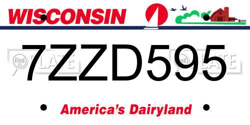 7ZZD595 Wisconsin License Plate
