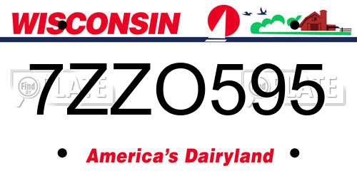 7ZZO595 Wisconsin License Plate