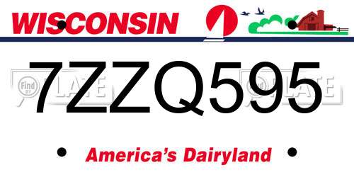 7ZZQ595 Wisconsin License Plate
