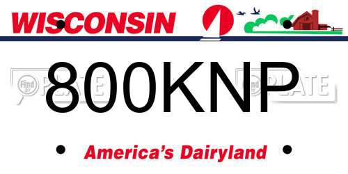 800KNP Wisconsin License Plate