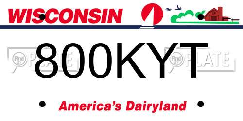 800KYT Wisconsin License Plate