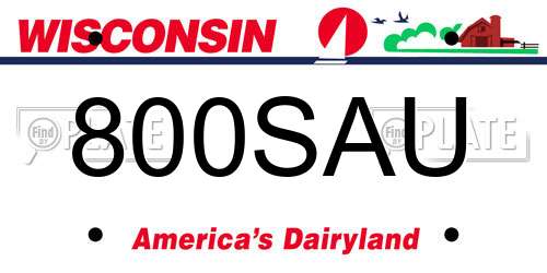 800SAU Wisconsin License Plate