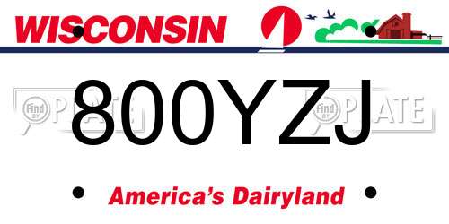 800YZJ Wisconsin License Plate