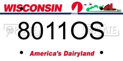 8011OS Wisconsin License Plate
