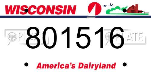 801516 Wisconsin License Plate