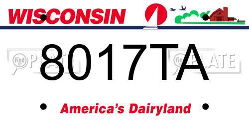 8017TA Wisconsin License Plate