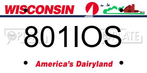 801IOS Wisconsin License Plate