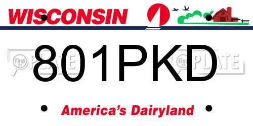 801PKD Wisconsin License Plate