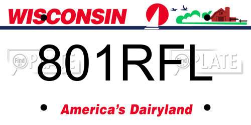 801RFL Wisconsin License Plate