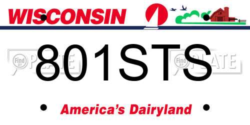 801STS Wisconsin License Plate