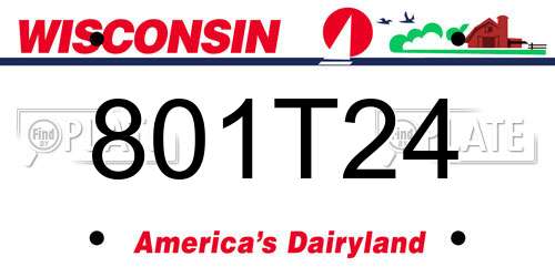 801T24 Wisconsin License Plate