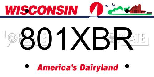 801XBR Wisconsin License Plate