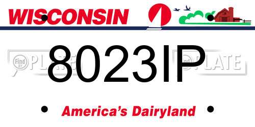 8023IP Wisconsin License Plate
