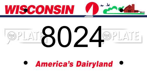 8024 Wisconsin License Plate
