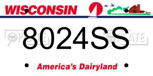 8024SS Wisconsin License Plate