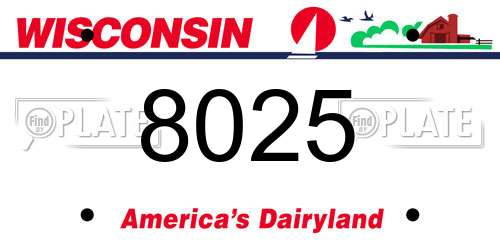 8025 Wisconsin License Plate