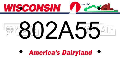 802A55 Wisconsin License Plate