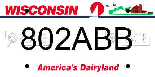 802ABB Wisconsin License Plate