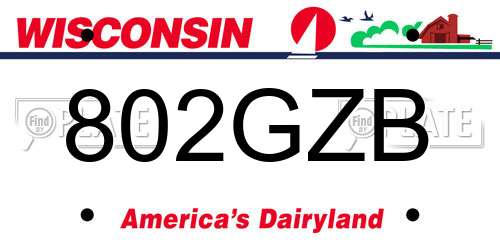 802GZB Wisconsin License Plate