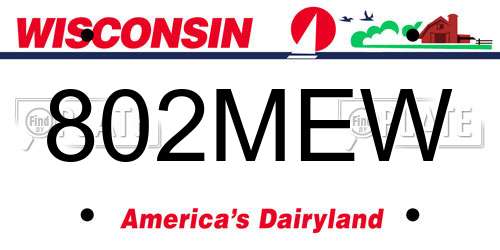802MEW Wisconsin License Plate