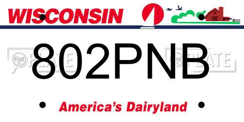 802PNB Wisconsin License Plate