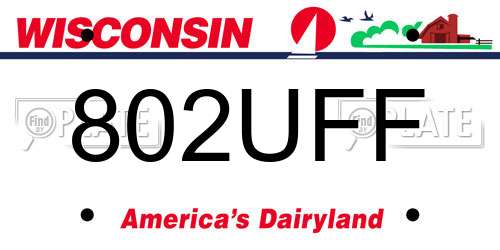 802UFF Wisconsin License Plate