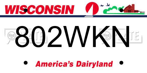 802WKN Wisconsin License Plate