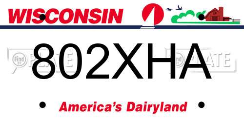 802XHA Wisconsin License Plate