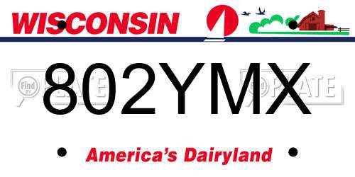 802YMX Wisconsin License Plate